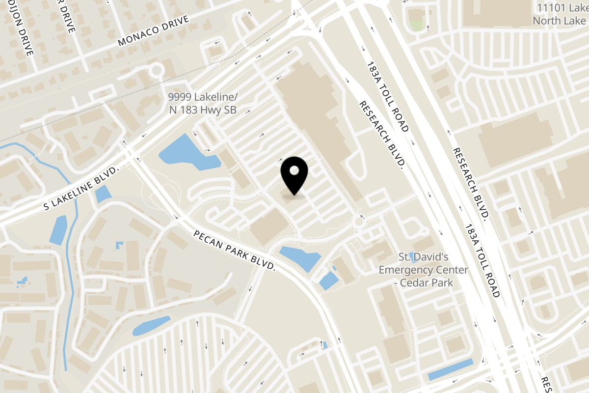 Map showing the location of Cedro Scratch Italian & Wine Bar on 14028 US-183 Suite 210 in Austin